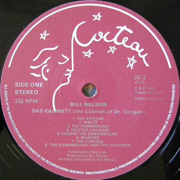 Bill Nelson - Das Kabinett ('The Cabinet Of Doctor Caligari') | Cocteau Records (JC 2) - 3