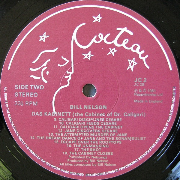 Bill Nelson - Das Kabinett ('The Cabinet Of Doctor Caligari') | Cocteau Records (JC 2) - 4