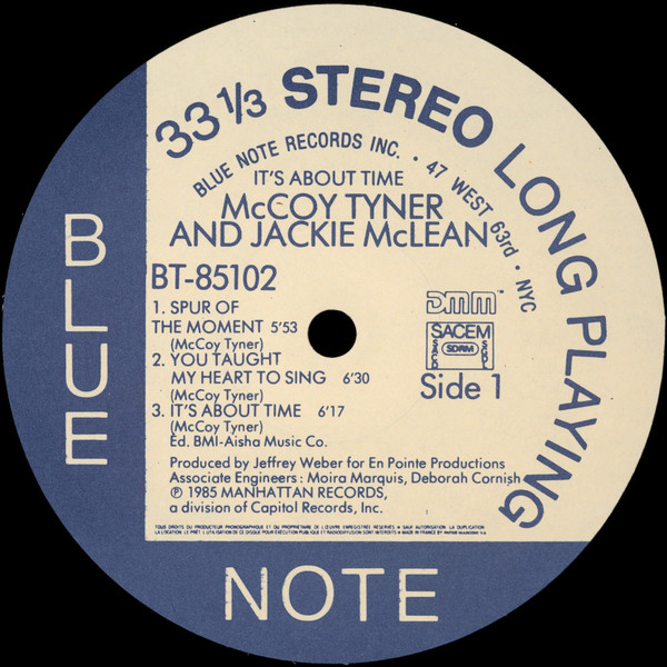 McCoy Tyner & Jackie McLean - It's About Time | Blue Note (BT 85102) - 3 McCoy Tyner & Jackie McLean - It's About Time | Blue Note (BT 85102) - 3
