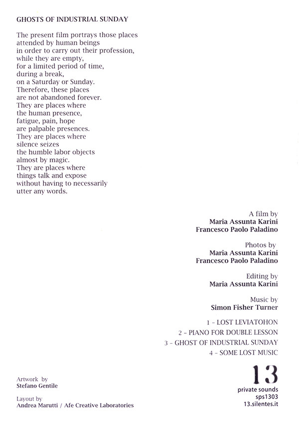 Maria Assunta Karini / Francesco Paladino / Simon Fisher Turner - Ghosts Of Industrial Sunday | 13 (sps1303) - 2
