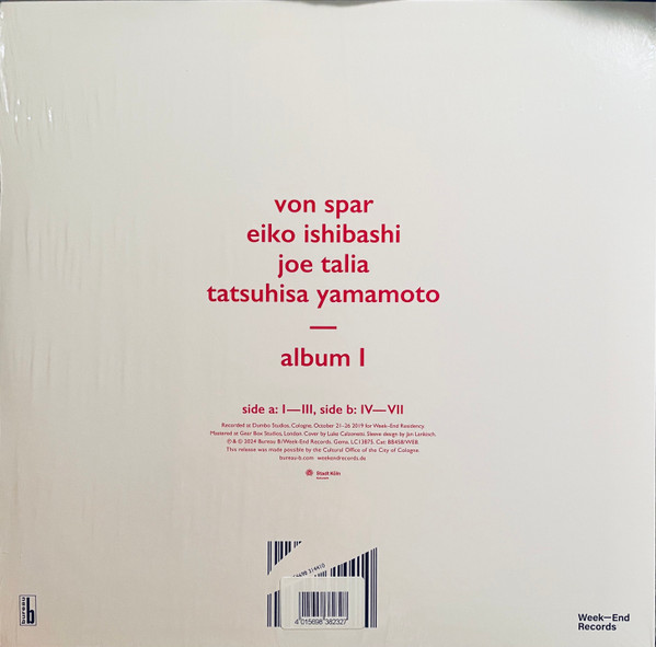 Von Spar , Eiko Ishibashi , Joe Talia , Tatsuhisa Yamamoto - Album I | Bureau B (BB458) - 2