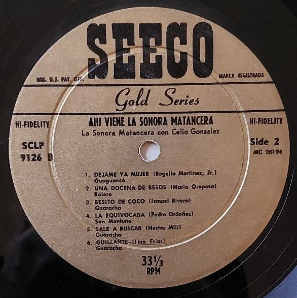 La Sonora Matancera - Ahí Viene La Sonora Matancera (Here Comes Sonora Matancera) | Seeco (SCLP-9126) - 4 La Sonora Matancera - Ahí Viene La Sonora Matancera (Here Comes Sonora Matancera) | Seeco (SCLP-9126) - 4