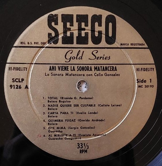 La Sonora Matancera - Ahí Viene La Sonora Matancera (Here Comes Sonora Matancera) | Seeco (SCLP-9126) - 3 La Sonora Matancera - Ahí Viene La Sonora Matancera (Here Comes Sonora Matancera) | Seeco (SCLP-9126) - 3