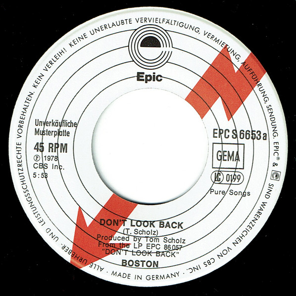 Boston - Don't Look Back | Epic (EPC 6653) - 3