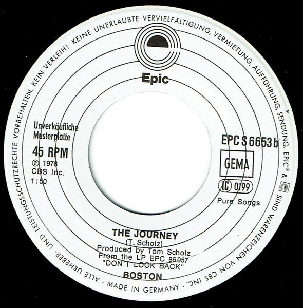 Boston - Don't Look Back | Epic (EPC 6653) - 4