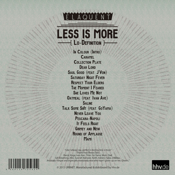 Elaquent - Less Is More (Lo Definition) | HHV.DE (HHV504) - 2
