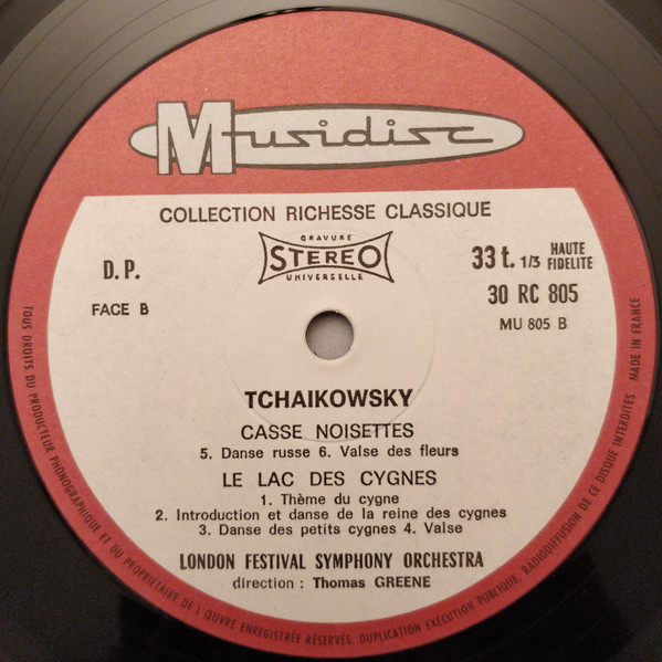 Pyotr Ilyich Tchaikovsky - The London Festival Symphony Orchestra , Thomas Greene - La Belle Au Bois Dormant - Casse-Noisette - Le Lac Des Cygnes | Musidisc (RC 805) - 4