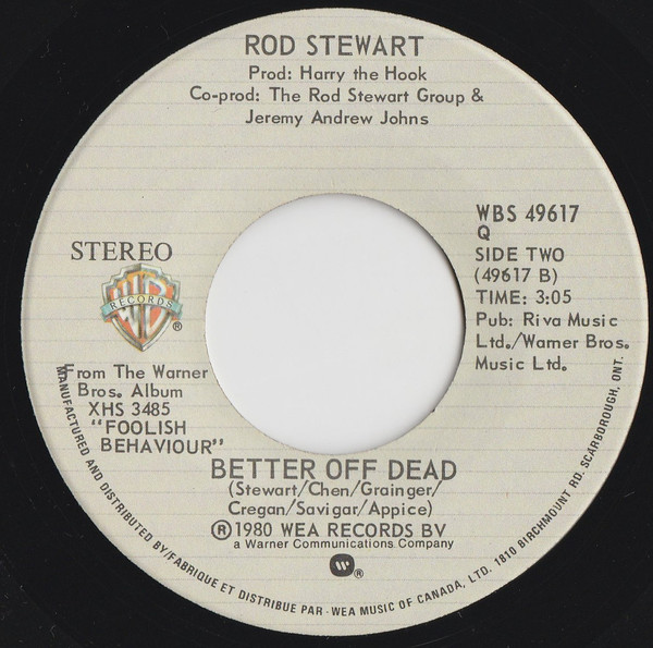 Rod Stewart - Passion (7") [Vinyl] | Warner Bros. Records (WBS 49617) - 4