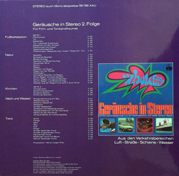 No Artist - Geräusche In Stereo 2. Folge | Ariola (85 786 XAU) - 2