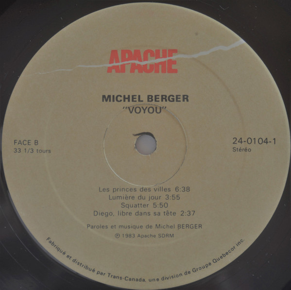 Michel Berger - Voyou | Apache (24 0104-1) - 4
