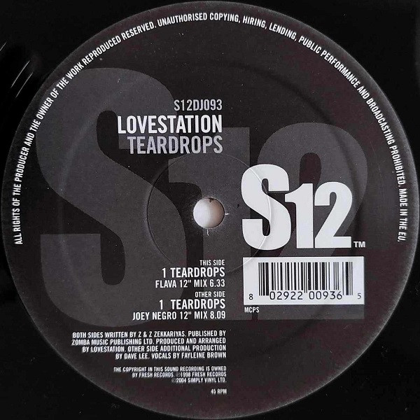 Lovestation - Teardrops | S12 (S12DJ093) - 3