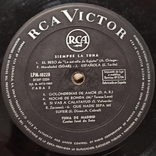 Tuna De Madrid Canta Jose de Soto - Siempre La Tuna | RCA Victor (LPM-10220) - 4 Tuna De Madrid Canta Jose de Soto - Siempre La Tuna | RCA Victor (LPM-10220) - 4