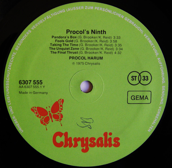 Procol Harum - Procol's Ninth | Chrysalis (6307 555) - 3 Procol Harum - Procol's Ninth | Chrysalis (6307 555) - 3