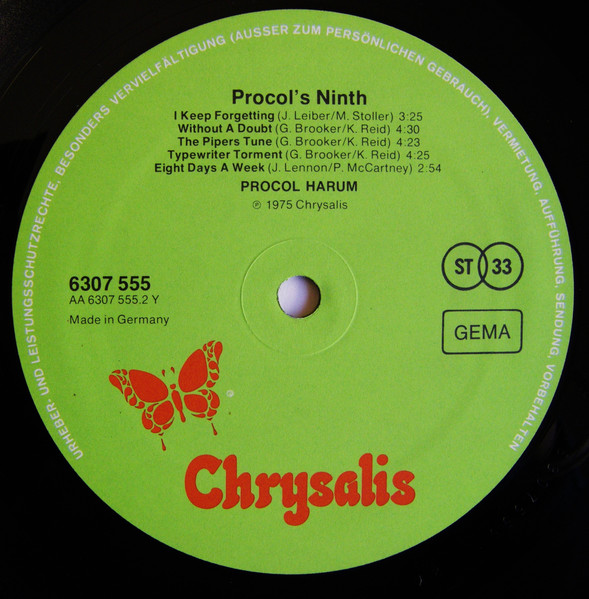 Procol Harum - Procol's Ninth | Chrysalis (6307 555) - 4 Procol Harum - Procol's Ninth | Chrysalis (6307 555) - 4