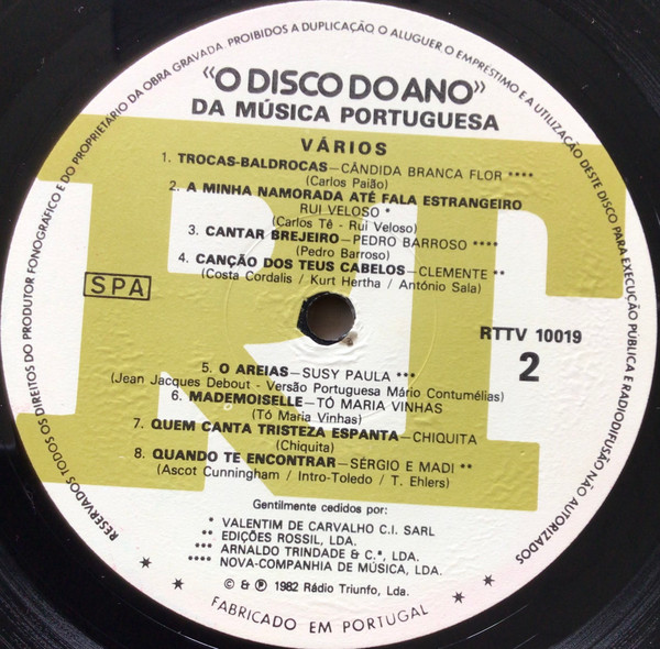 Various - Disco Do Ano Da Música Portuguesa | RT (RTTV 10019) - 4