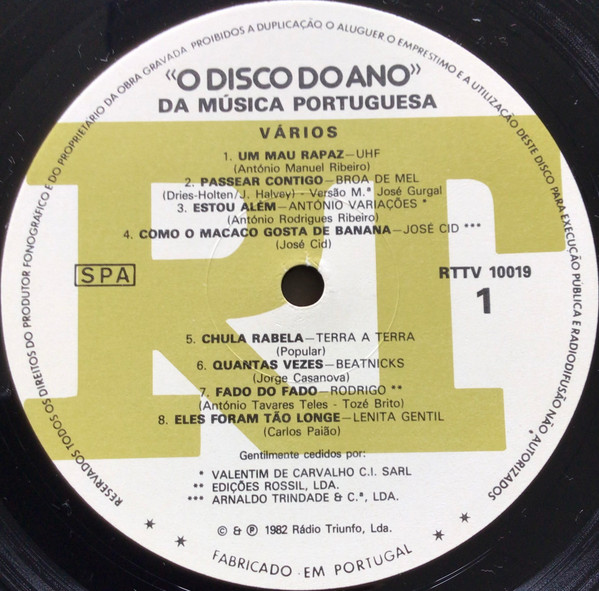 Various - Disco Do Ano Da Música Portuguesa | RT (RTTV 10019) - 3