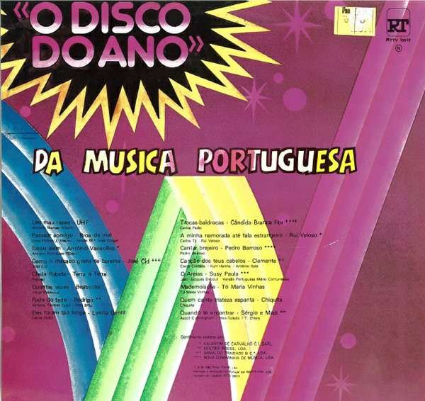 Various - Disco Do Ano Da Música Portuguesa | RT (RTTV 10019) - 2