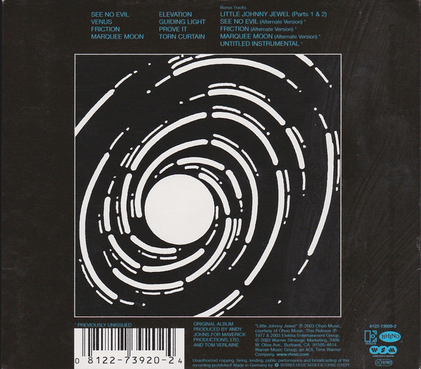 Television - Marquee Moon | Elektra (8122-73920-2) - 2