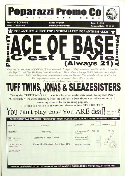Ace Of Base - C'Est La Vie (Always 21) | Polydor (12ACE2) - 2 Ace Of Base - C'Est La Vie (Always 21) | Polydor (12ACE2) - 2