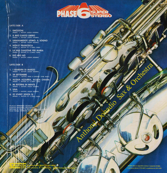 Anthony Donadio Sax & Orchestra - Mi Ritorni In Mente - Recollections Of You | Phase 6 Super Stereo (VPAS 912) - 2 Anthony Donadio Sax & Orchestra - Mi Ritorni In Mente - Recollections Of You | Phase 6 Super Stereo (VPAS 912) - 2