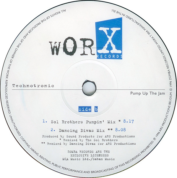Technotronic - Pump Up The Jam '96 | Worx Records (WORX T 004) - 4 Technotronic - Pump Up The Jam '96 | Worx Records (WORX T 004) - 4