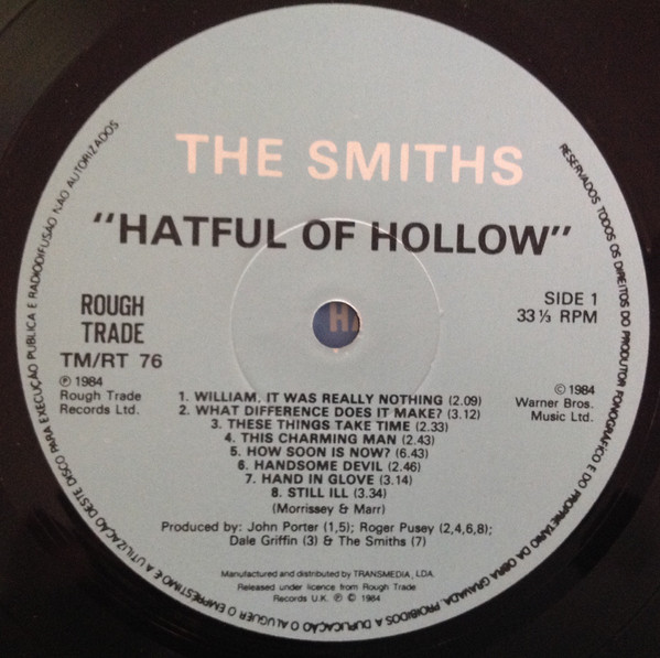 The Smiths - Hatful Of Hollow | Rough Trade (TM/RT 76) - 3 The Smiths - Hatful Of Hollow | Rough Trade (TM/RT 76) - 3