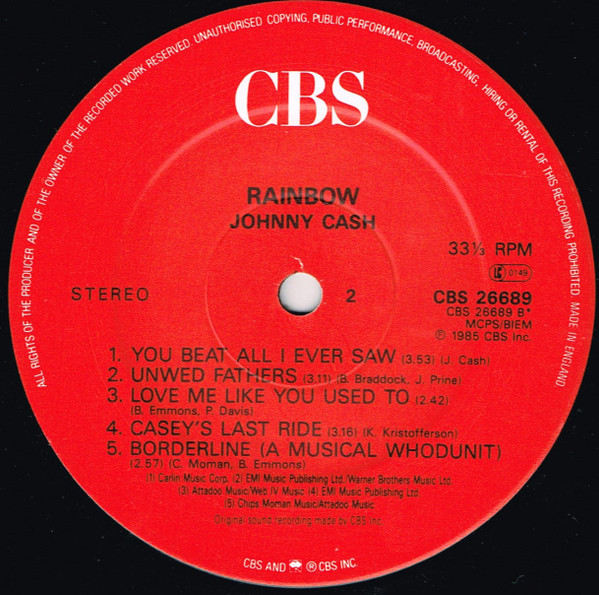Johnny Cash - Rainbow | CBS (26689) - 4