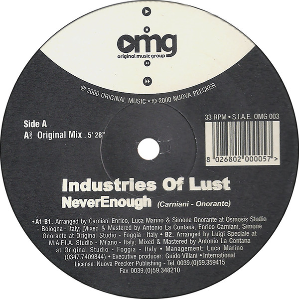 Industries Of Lust - Never Enough | Original Music Group (OMG 003) - 2