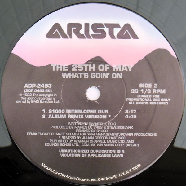 The 25th Of May - What's Goin' On | Arista (ADP-2493) - 2