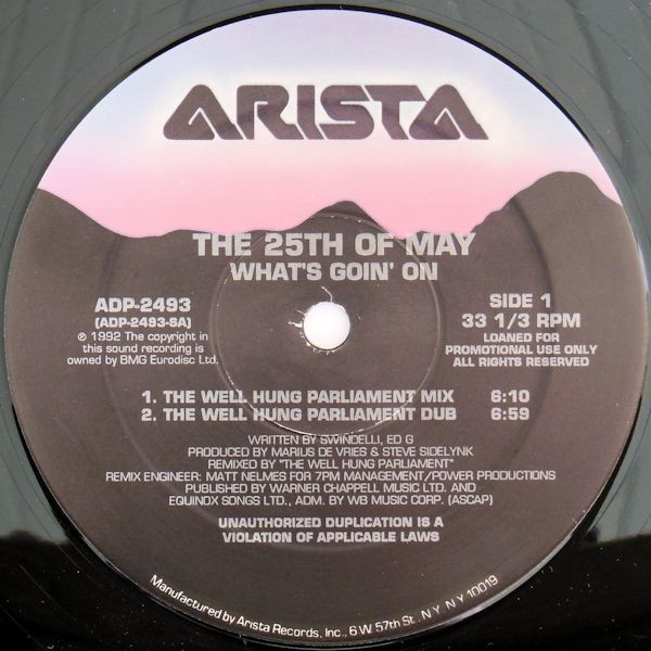 The 25th Of May - What's Goin' On | Arista (ADP-2493)