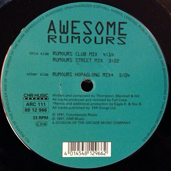 Awesome - Rumours | CNR Music Germany (88 12 966)