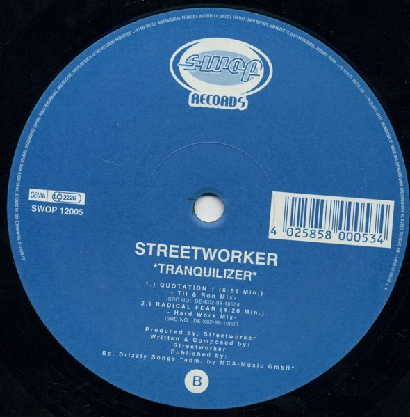 Streetworker - Tranquilizer | Swop Records (SWOP 12005) - 2 Streetworker - Tranquilizer | Swop Records (SWOP 12005) - 2