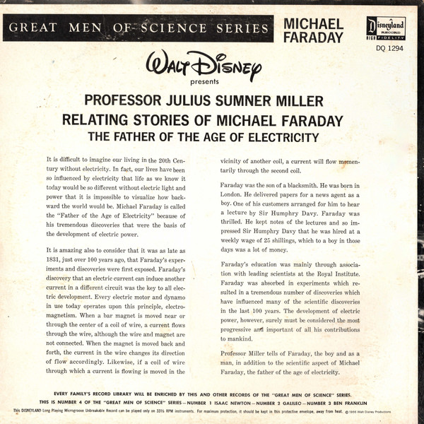 Julius Sumner Miller - Relating Stories Of Michael Faraday (Father Of The Age Of Electricty) | Disneyland (DQ 1294) - 2 Julius Sumner Miller - Relating Stories Of Michael Faraday (Father Of The Age Of Electricty) | Disneyland (DQ 1294) - 2