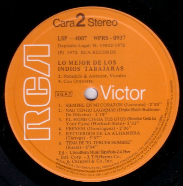 Los Indios Tabajaras - Lo Mejor De Los Indios Tabajaras | RCA Victor (LSP - 4007) - 4 Los Indios Tabajaras - Lo Mejor De Los Indios Tabajaras | RCA Victor (LSP - 4007) - 4