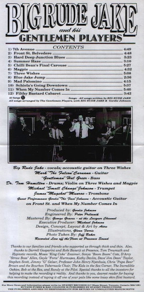 Big Rude Jake & His Gentlemen Players - Butane Fumes & Bad Cologne | Spanky (none) - 2