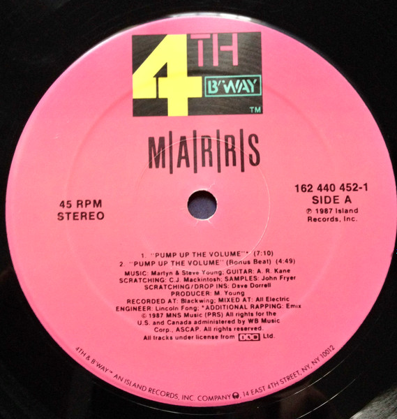 M|A|R|R|S - Pump Up The Volume | 4th & Broadway (B'WAY 452) - 4 M|A|R|R|S - Pump Up The Volume | 4th & Broadway (B'WAY 452) - 4