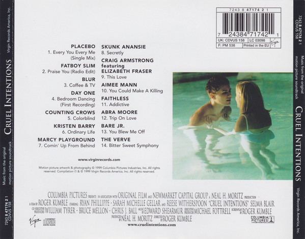 Various - Cruel Intentions (Music From The Original Motion Picture Soundtrack) | Virgin (7243 8 47174 2 1) - 2