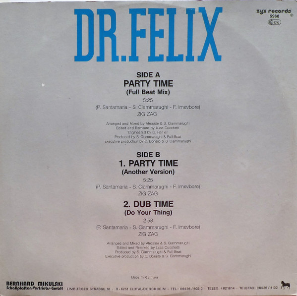 Dr. Felix - Party Time | ZYX Records (ZYX 5968) - 2