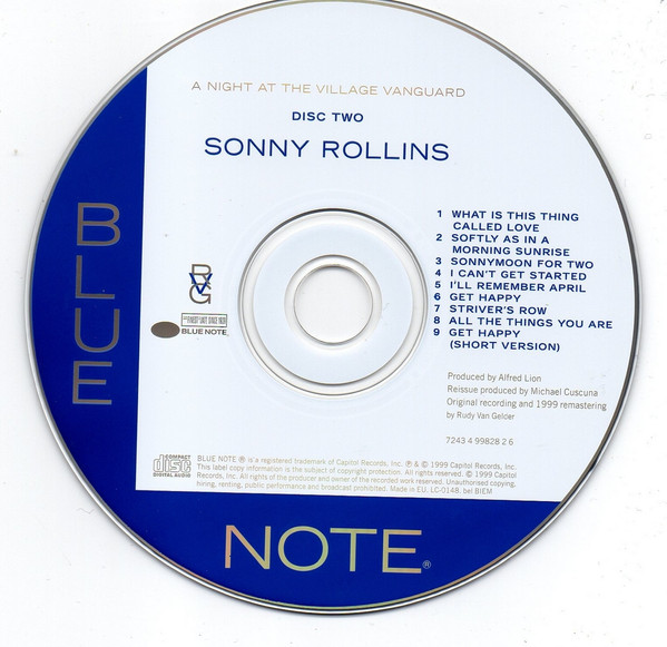 Sonny Rollins - A Night At The Village Vanguard | Blue Note (7243 4 99795 2 9) - 4 Sonny Rollins - A Night At The Village Vanguard | Blue Note (7243 4 99795 2 9) - 4