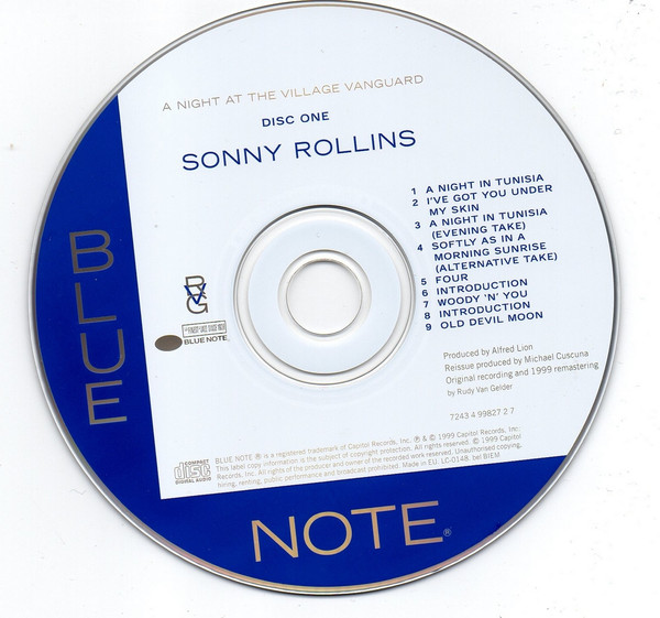 Sonny Rollins - A Night At The Village Vanguard | Blue Note (7243 4 99795 2 9) - 3 Sonny Rollins - A Night At The Village Vanguard | Blue Note (7243 4 99795 2 9) - 3