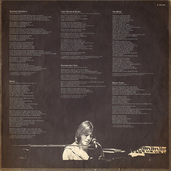 Jackson Browne - Running On Empty | Asylum Records (S 90.002) - 3 Jackson Browne - Running On Empty | Asylum Records (S 90.002) - 3