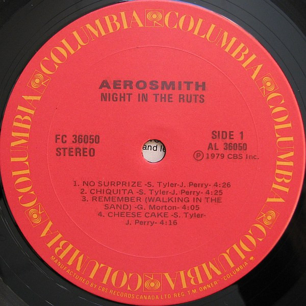 Aerosmith - Night In The Ruts | Columbia (FC 36050) - 3