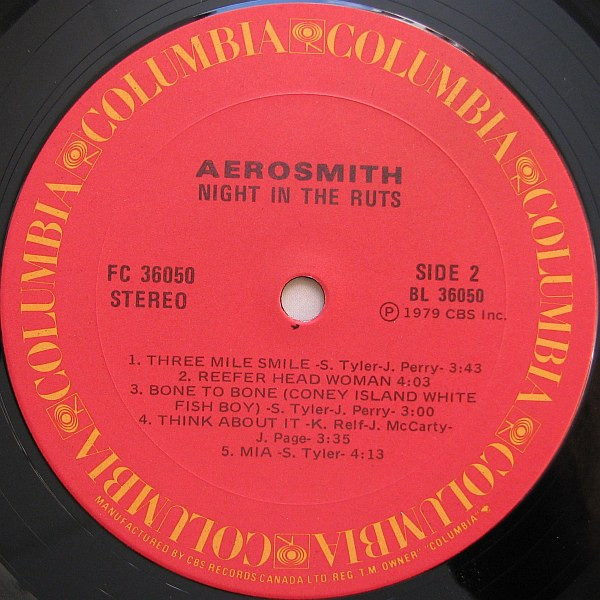 Aerosmith - Night In The Ruts | Columbia (FC 36050) - 4