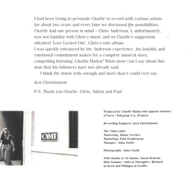 Charlie Haden & Chris Anderson - None But The Lonely Heart | Naim Label (naimcd022) - 2