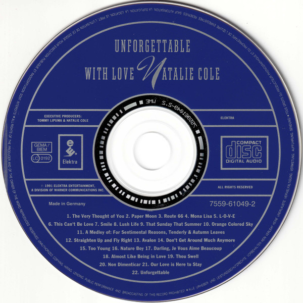 Natalie Cole - Unforgettable With Love | Elektra (7559-61049-2) - 3 Natalie Cole - Unforgettable With Love | Elektra (7559-61049-2) - 3