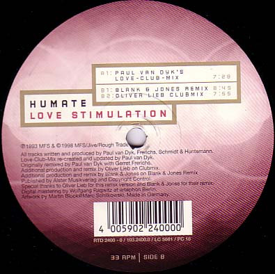 Humate - Love Stimulation (Remixes) | Jive (RTD 103.2400.0) - 2