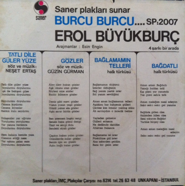 Erol Büyükburç - Burcu Burcu | Saner (SP:2007) - 2