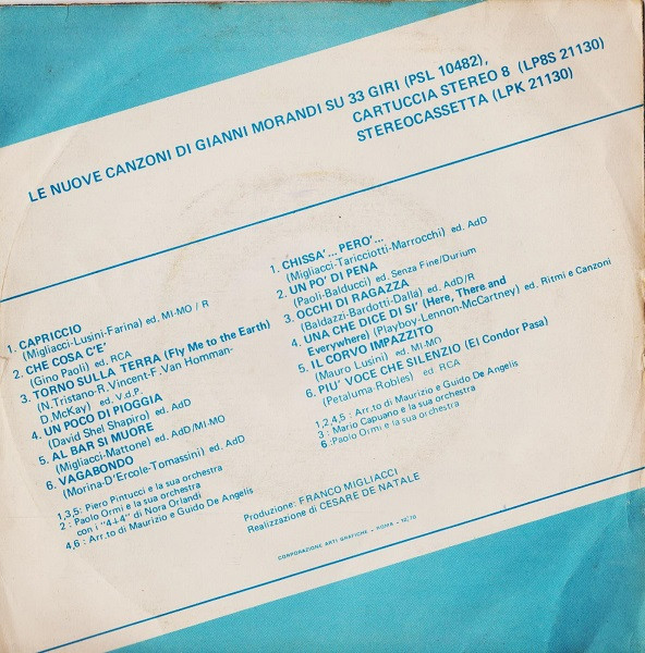Gianni Morandi - Capriccio / Chissà...Però... | RCA Italiana (PM 3564) - 2