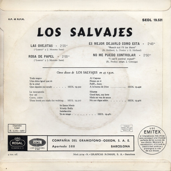 Los Salvajes - Las Ovejitas | Regal (SEDL 19.531) - 2 Los Salvajes - Las Ovejitas | Regal (SEDL 19.531) - 2