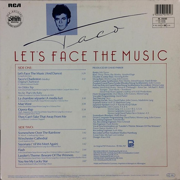 Taco - Let's Face The Music | RCA (PL 70195)